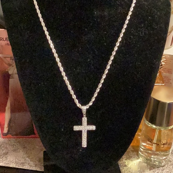sterling silver Other - NWT MOISSANITE CROSS WITH SILVER CHAIN